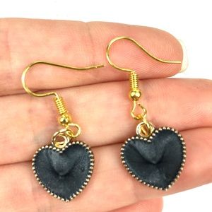 3 for $15 Black Heart Dangle Earrings